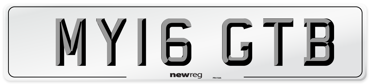 MY16 GTB Number Plate from New Reg